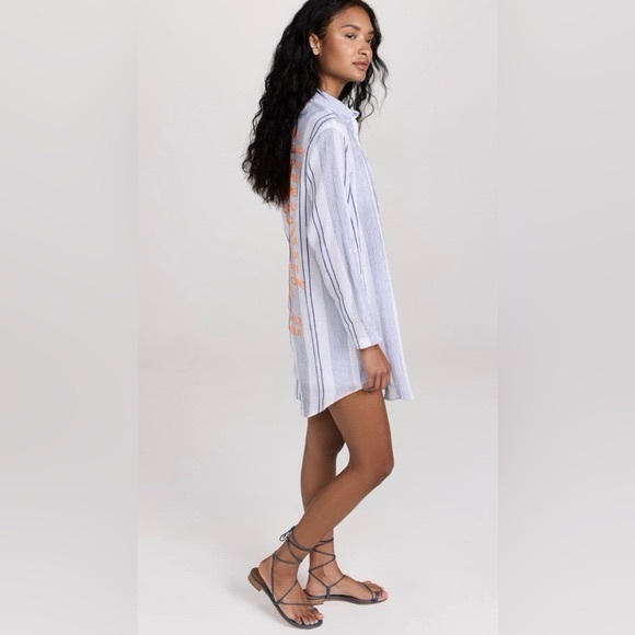 Sundry Destinations Stripe Shirt Dress Cotton Travel Print Size 4 / Small - Picture 2 of 11